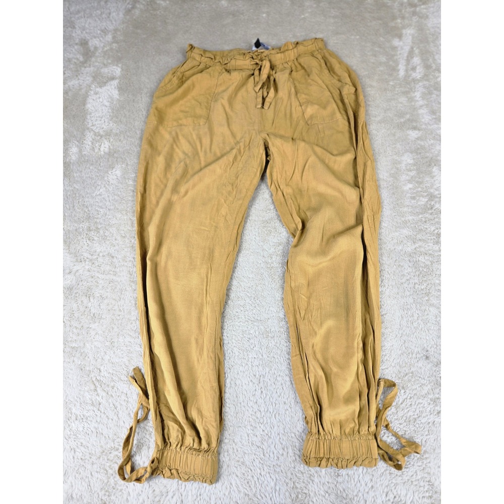 New Look Womens Mustard Yellow Rayon‎ Paperbag Waist Jogger Pants Size M
